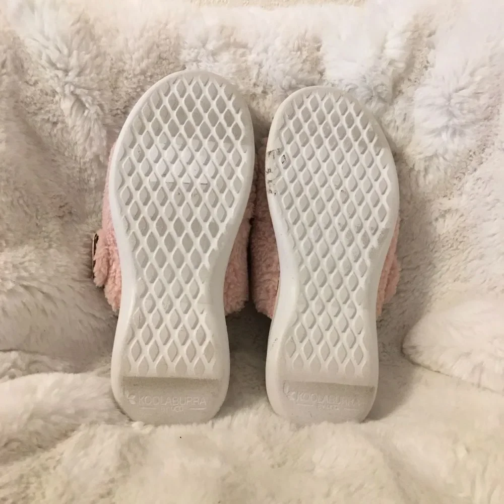 NEW Koolaburra By Ugg Women's Pink Pasea Faux Shearling Slide Sandals Size 7